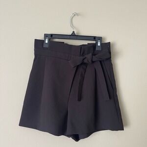 DO+BE Shorts Womens Small Black Highwaisted Tiefront Casual Chic Trendy